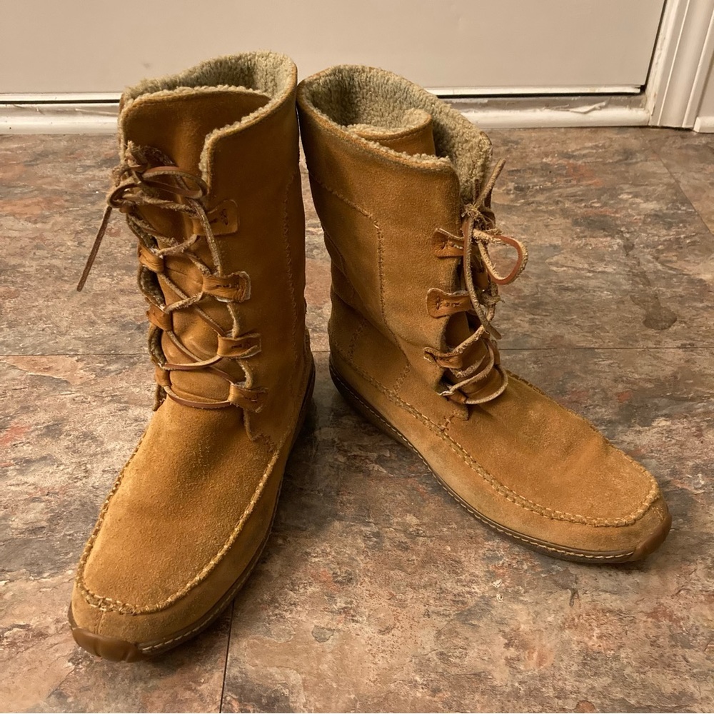 Timberland Brown Tan Suede Leather Fauna Lace Up Waterproof Classic Boots